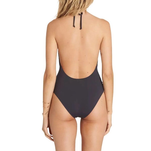 Billabong Black Sol Searcher Strappy High Neck Swimsuit Size Small - Picture 2 of 10